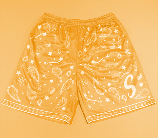 Bandana Paisley Shorts - Burlywood Brown