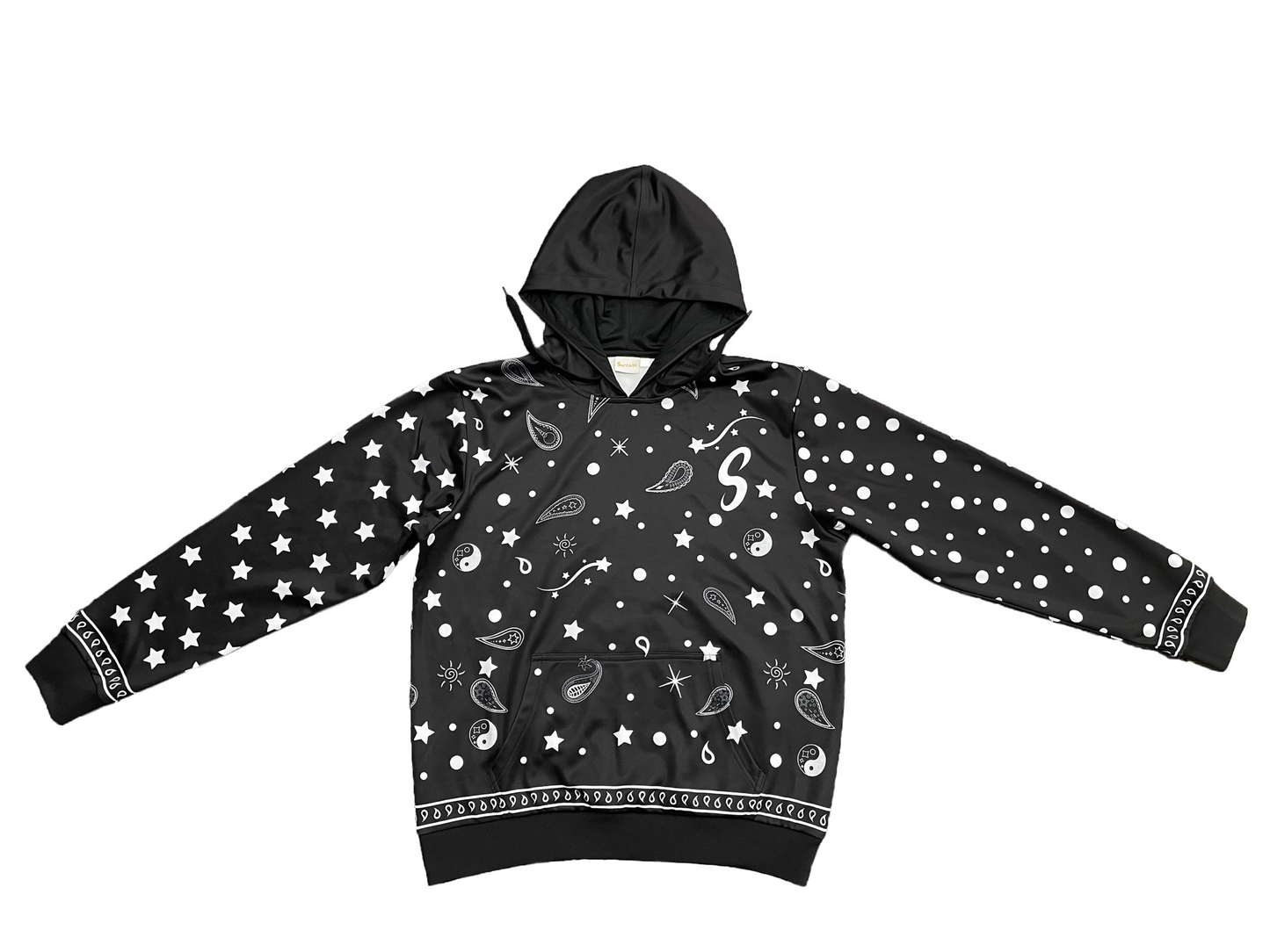 Bandana Paisley Hoodie - Jet Black