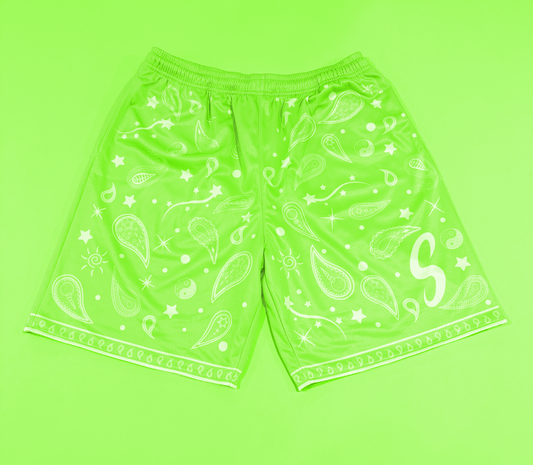 Bandana Paisley Shorts - Matcha Green